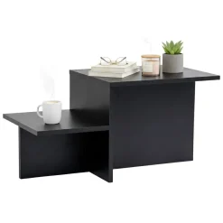 Tavolino soggiorno rettangolare nero 80x40x40h cm - Varian