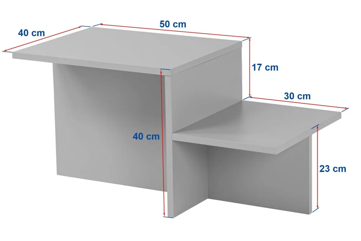 Tavolino soggiorno rettangolare nero 80x40x40h cm - Varian