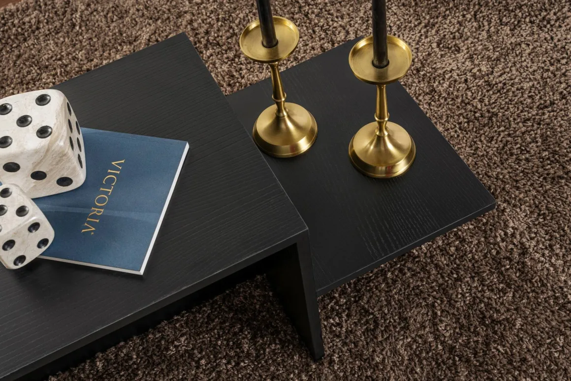 Tavolino soggiorno rettangolare nero 80x40x40h cm - Varian