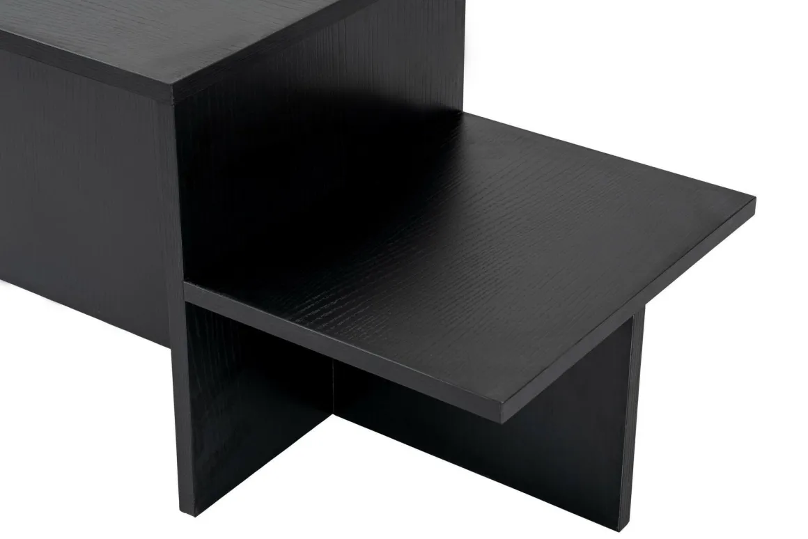 Tavolino soggiorno rettangolare nero 80x40x40h cm - Varian