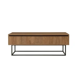 Tavolino soggiorno rettangolare noce e nero 120x60x43h cm - Barghe