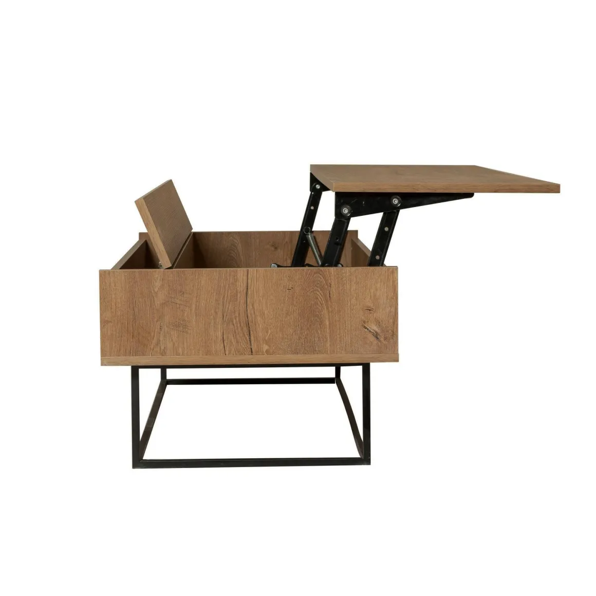 Tavolino soggiorno rettangolare noce e nero 120x60x43h cm - Barghe