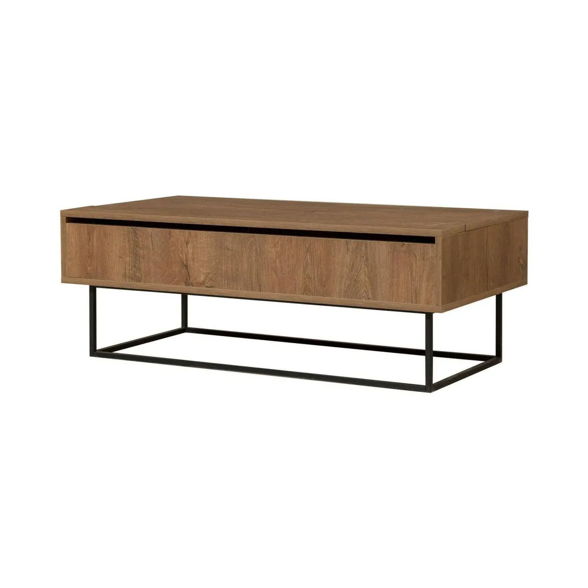 Tavolino soggiorno rettangolare noce e nero 120x60x43h cm - Barghe