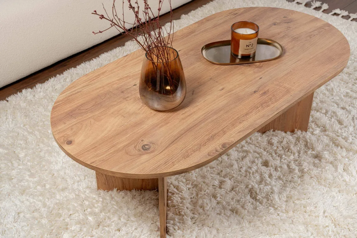 Tavolino soggiorno rettangolare pino 119x60x40h cm - Elain