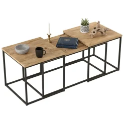 Tavolini Da Salotto|Salotto > Dmora Tavolino soggiorno rettangolare quercia 30x40x63h cm - Blas Marrone Quercia