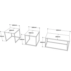 Tavolino soggiorno rettangolare quercia 190x50x47h cm - Azele