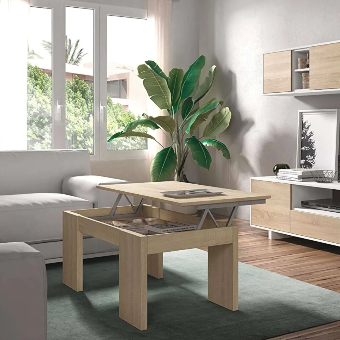 Tavolino soggiorno rettangolare rovere 100x43x50h cm - Almo