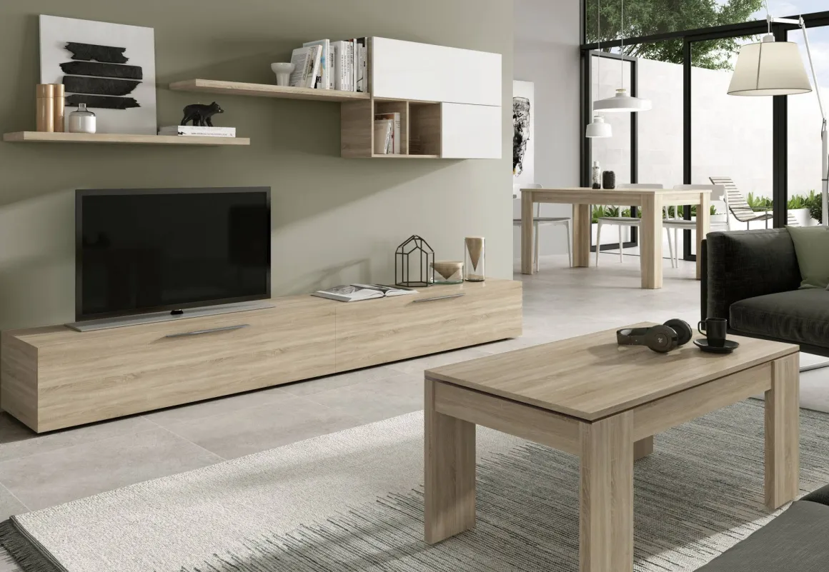 Tavolino soggiorno rettangolare rovere 100x43x50h cm - Almo