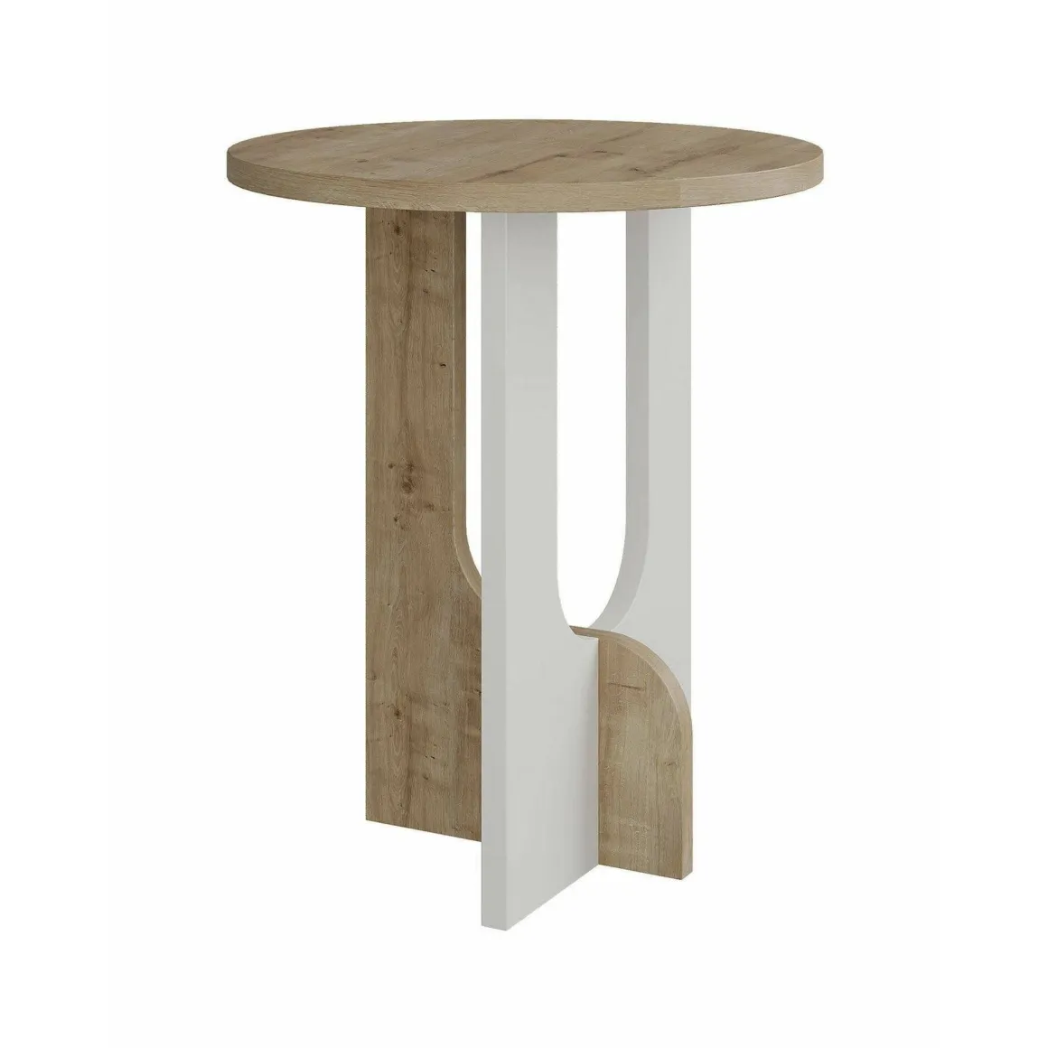 Tavolino soggiorno rettangolare rovere e bianco 40x40x47h cm - Bret