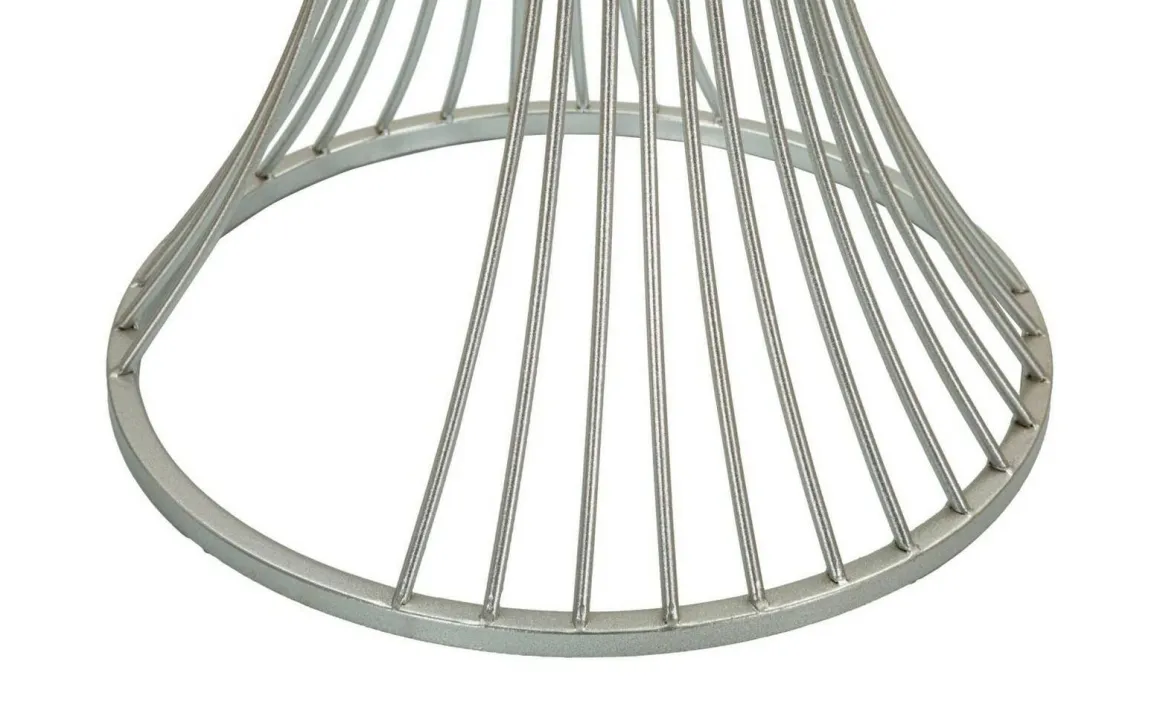 Tavolino soggiorno rotondo argento 50x50x100h cm - Merli