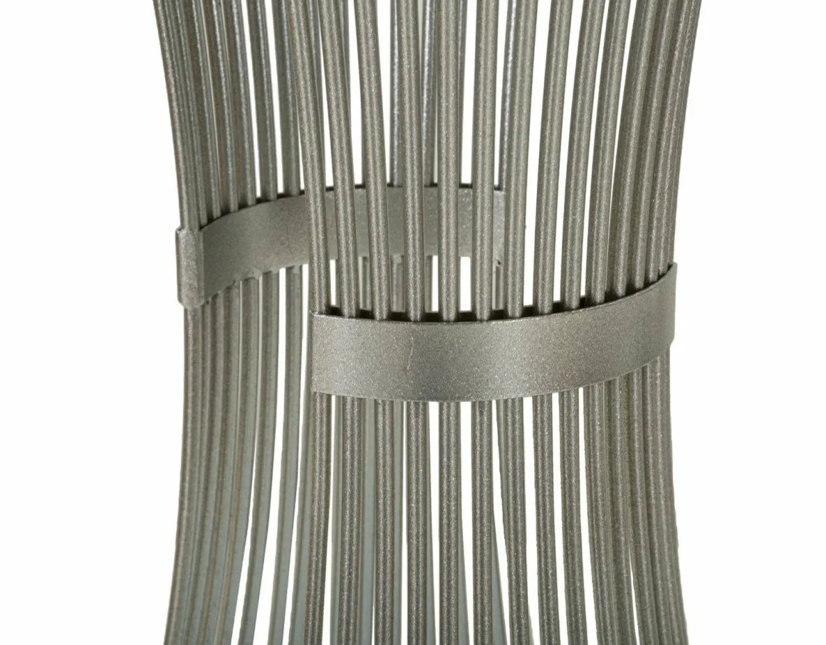 Tavolino soggiorno rotondo argento 50x50x100h cm - Merli
