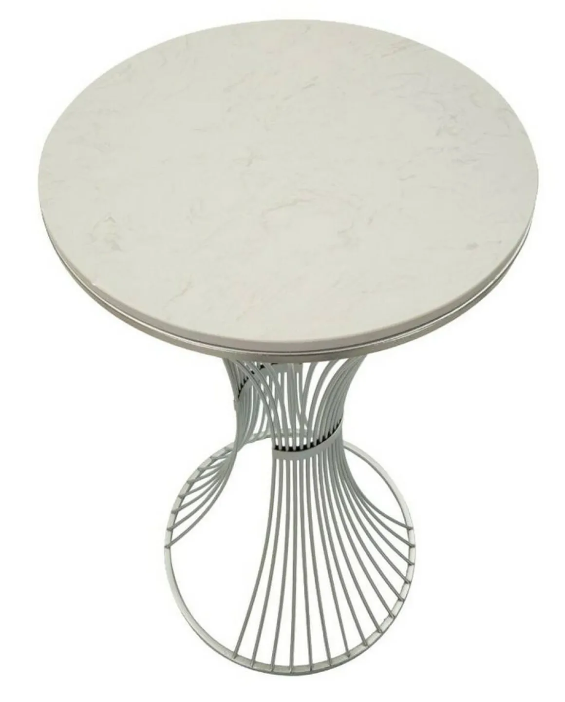 Tavolino soggiorno rotondo argento 50x50x100h cm - Merli