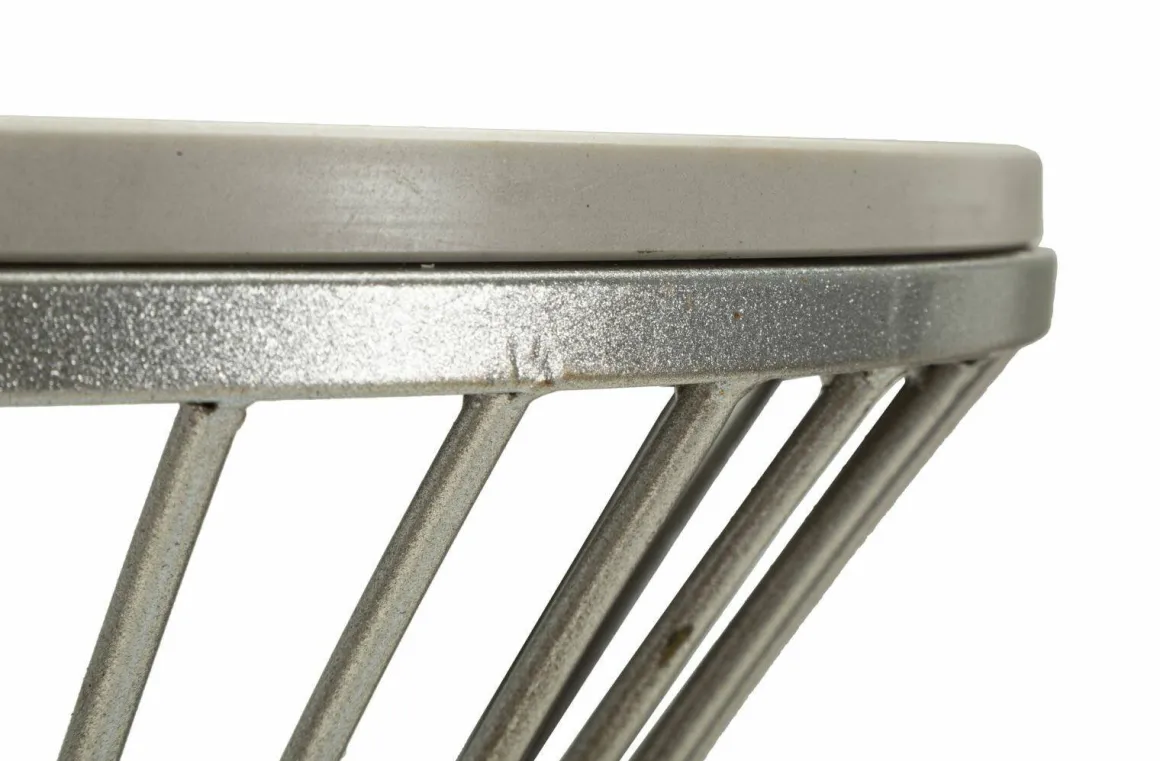 Tavolino soggiorno rotondo argento 50x50x100h cm - Merli