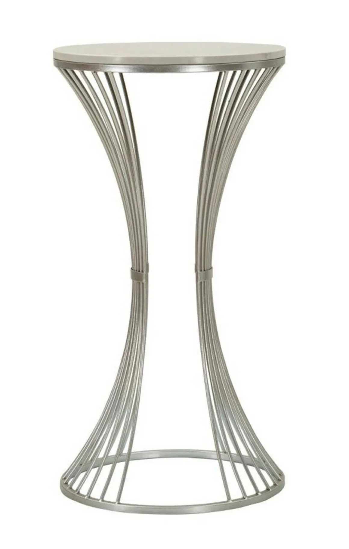 Tavolino soggiorno rotondo argento 50x50x100h cm - Merli