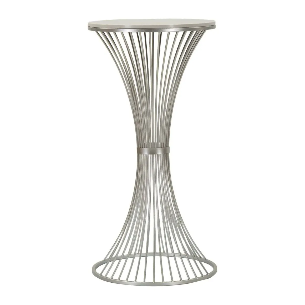 Tavolino soggiorno rotondo argento 50x50x100h cm - Merli