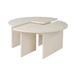 Tavolino soggiorno rotondo bianco larice 90x90x41h cm - Tairn