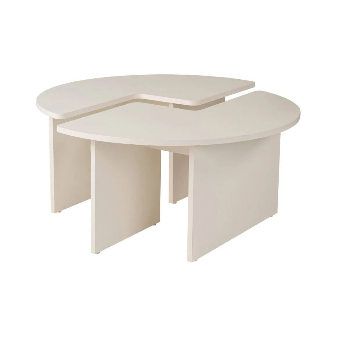 Tavolino soggiorno rotondo bianco larice 90x90x41h cm - Tairn
