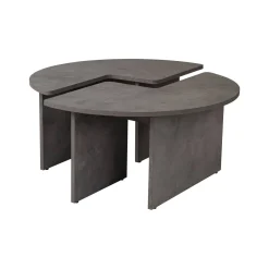 Tavolini Da Salotto > Dmora Tavolino soggiorno rotondo 90x90x41h cm - Tairn Grigio