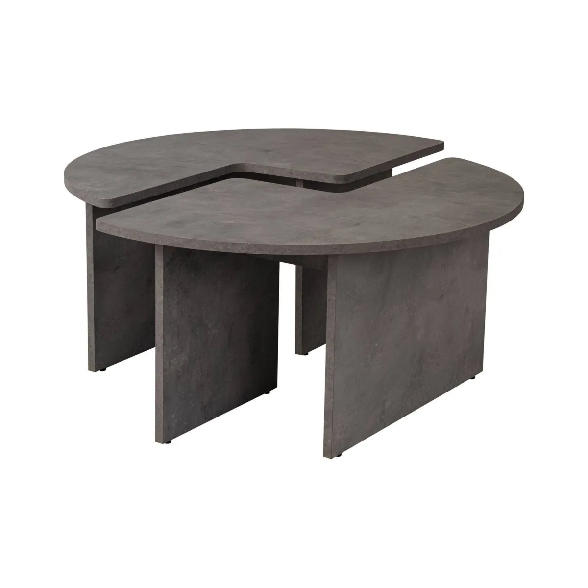Tavolini Da Salotto > Dmora Tavolino soggiorno rotondo 90x90x41h cm - Tairn Grigio