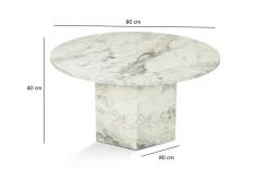 Tavolino soggiorno rotondo marmo 80x80x40h cm - Ridoc