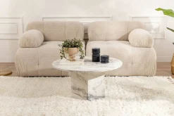 Tavolino soggiorno rotondo marmo 80x80x40h cm - Ridoc