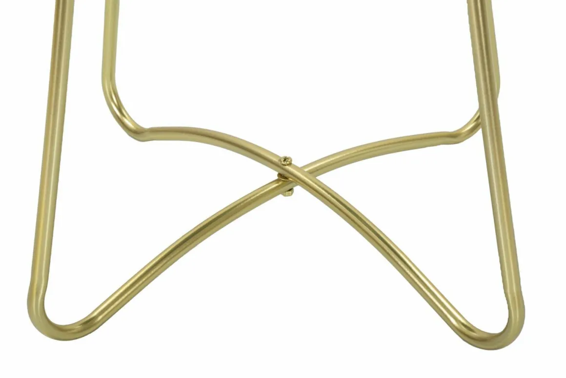 Tavolino soggiorno rotondo verde e oro 45x45x59h cm - Nigra