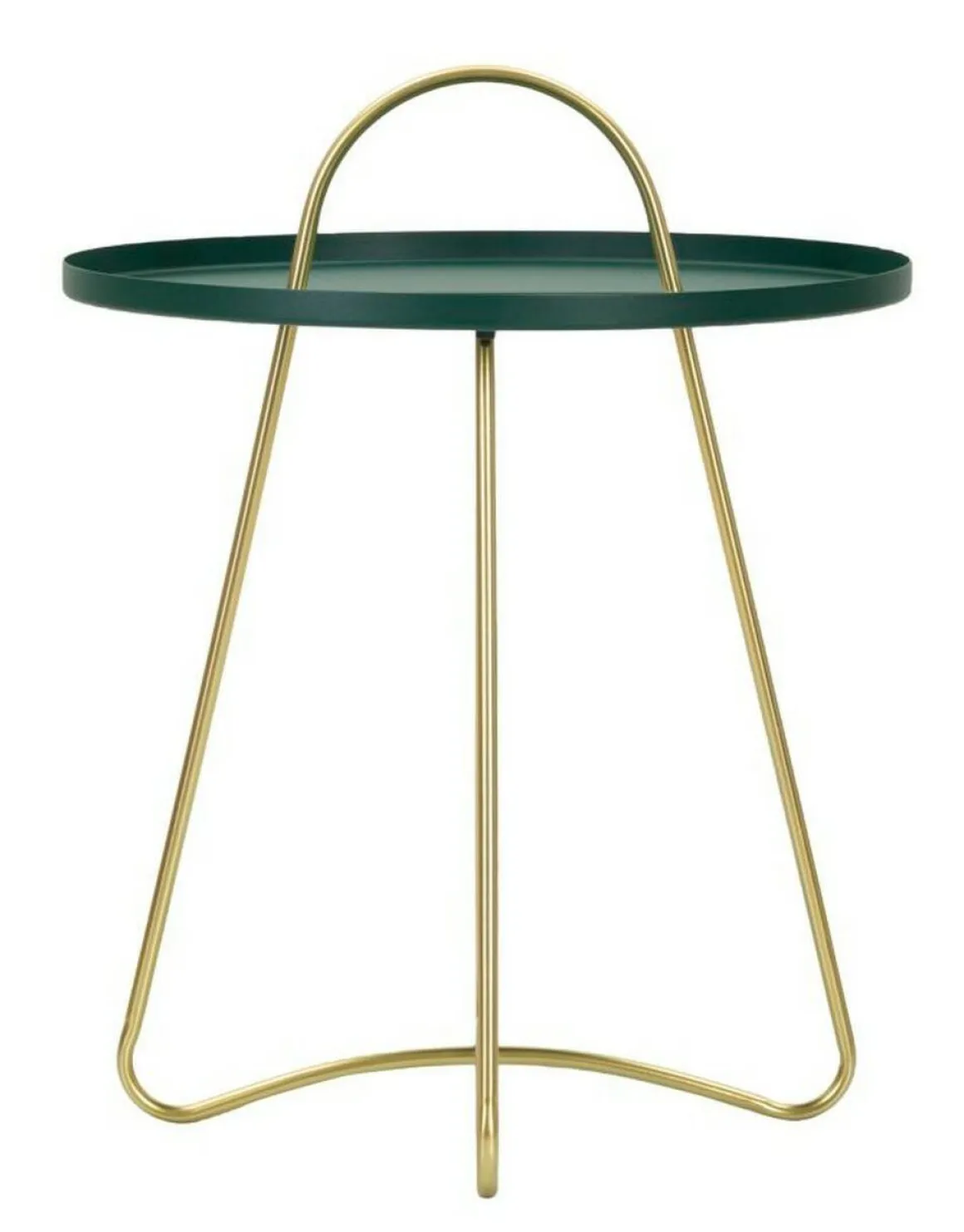 Tavolino soggiorno rotondo verde e oro 45x45x59h cm - Nigra