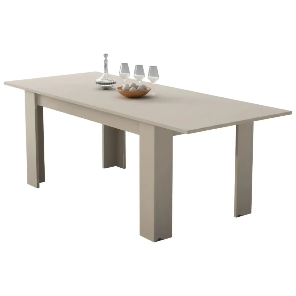 Tavolo Allungabile Beige Allungabile Meccanismo Estensione Allunga Centrale 200x90x75h cm, Lunghezza Massima 200 cm - Marene