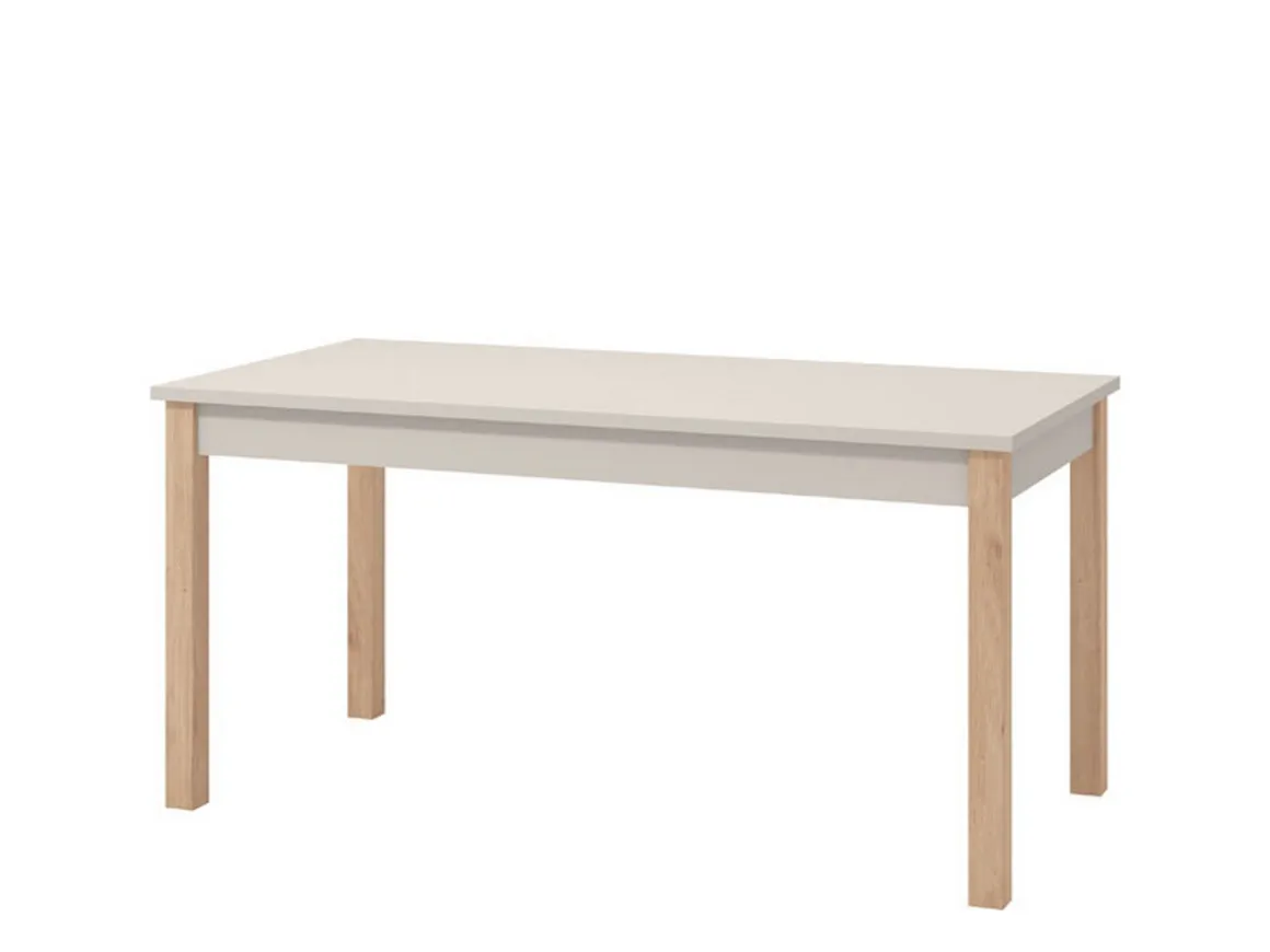 Tavolo Allungabile Beige Marrone Rovere 8 Posti Allungabile 160x80x77h cm, - Bulzi