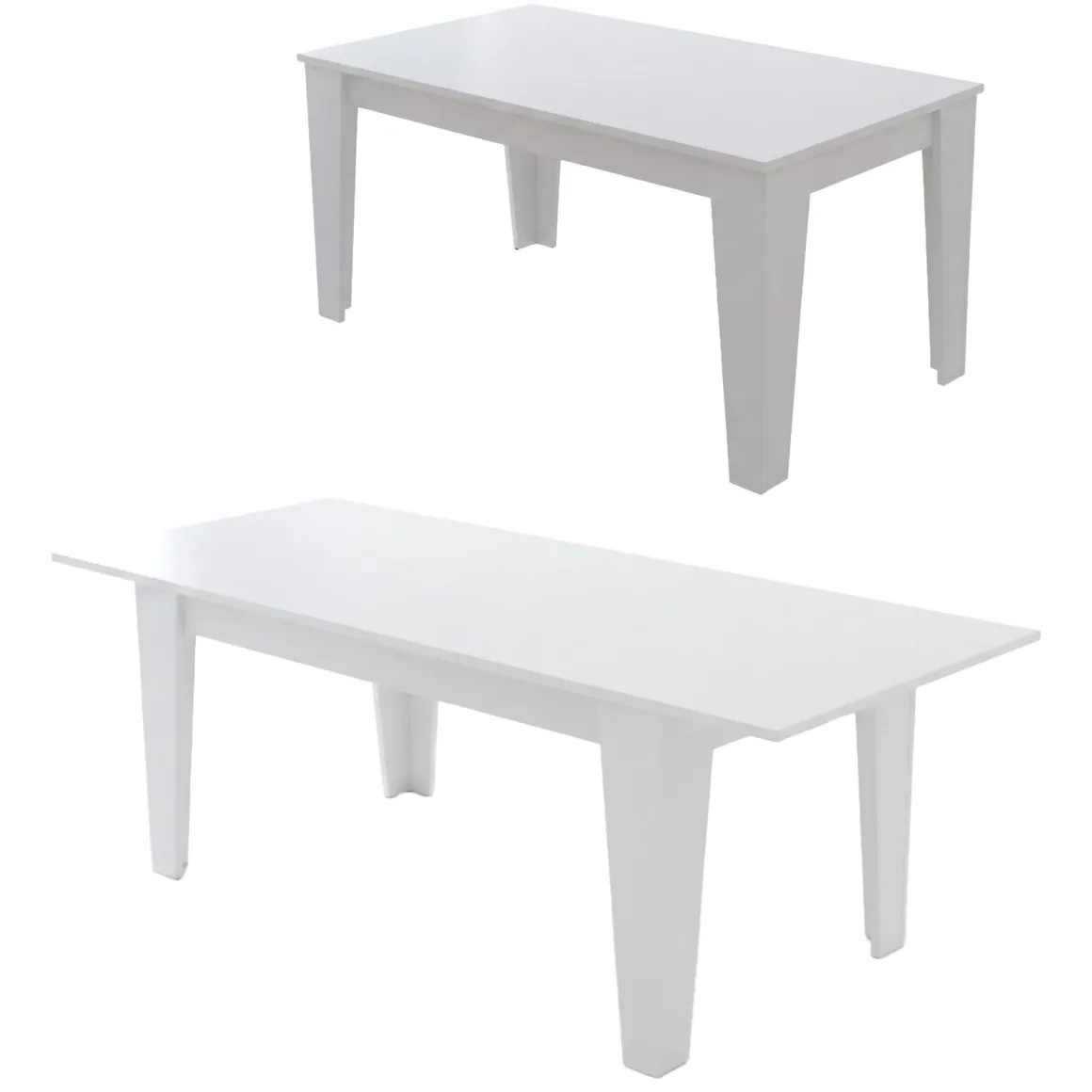 Tavolo Allungabile Bianco Allungabile Meccanismo Estensione Allunga Centrale 220x88x78h cm, Lunghezza Massima 220 cm - Sassetta