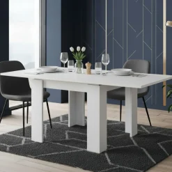 Tavolo Allungabile Bianco Allungabile Meccanismo Estensione a Libro 180x90x78h cm, Lunghezza Massima 180 cm - Popoli