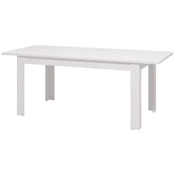 Tavolo Allungabile Bianco Lucido 8 Posti Allungabile 160x90.5x76.5h cm, - Colosimi