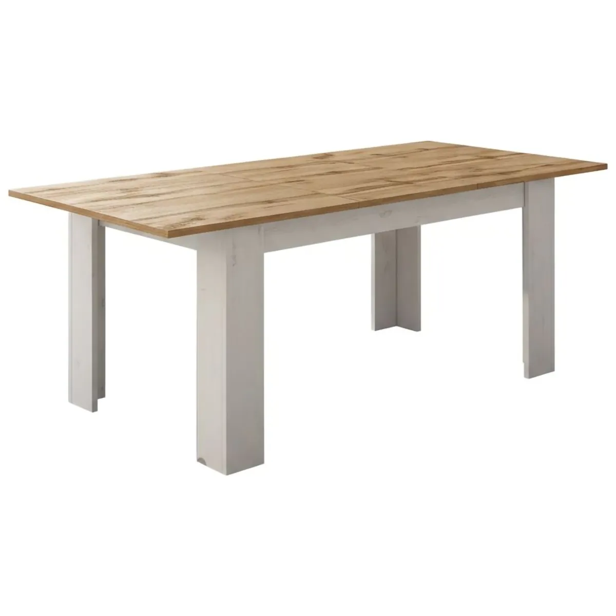Tavoli Allungabili > Dmora Tavolo Allungabile Bianco Marrone Rovere Allungabile Meccanismo Estensione Allunga Centrale 220x90x75h cm - Campora Marrone Rovere, Bianco