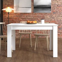 Tavoli Allungabili > Dmora Tavolo Allungabile Bianco Opaco Marrone Rovere 4 Posti Allungabile 110x50x79h cm, - Paestum Marrone Rovere, Bianco Opaco