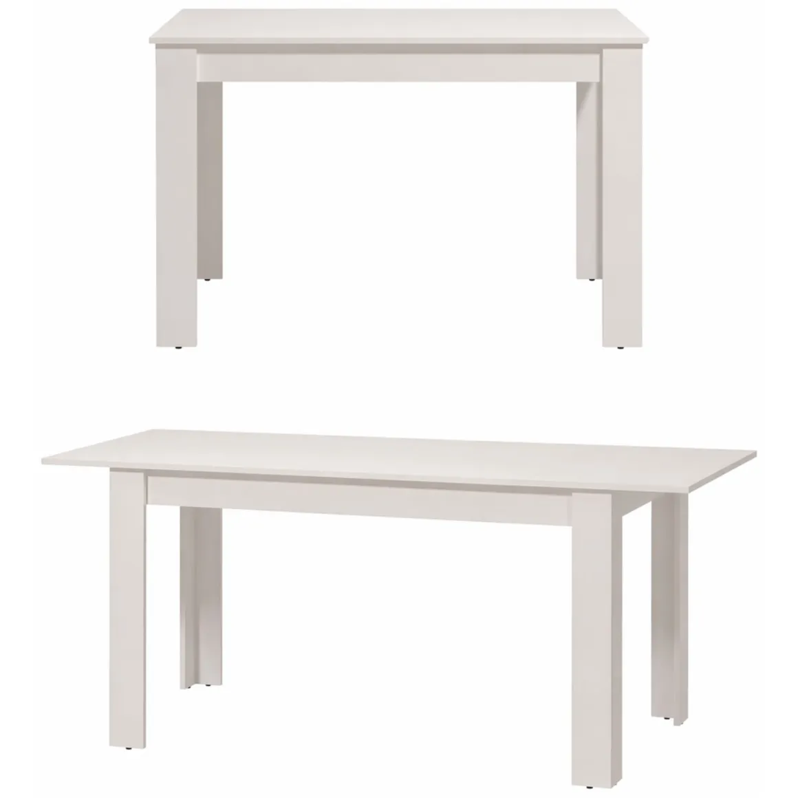 Tavolo Allungabile Bianco Opaco 8 Posti Allungabile 120x80x76h cm, Meccanismo Estensione Allunga Centrale - Marudo