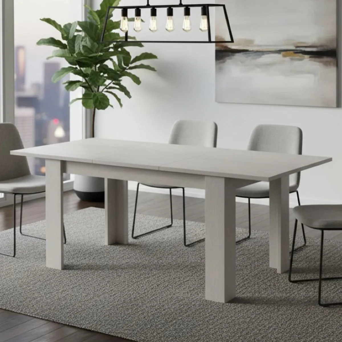 Tavoli Allungabili|Cucina > Dmora Tavolo allungabile classico 8-10 posti 160/220x88cm - Artino Bianco