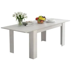 Tavoli Allungabili|Cucina > Dmora Tavolo allungabile classico 8-10 posti 160/220x88cm - Artino Bianco