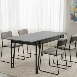 Tavolo allungabile elegante 6-8 posti 170x80cm antracite - Terralba