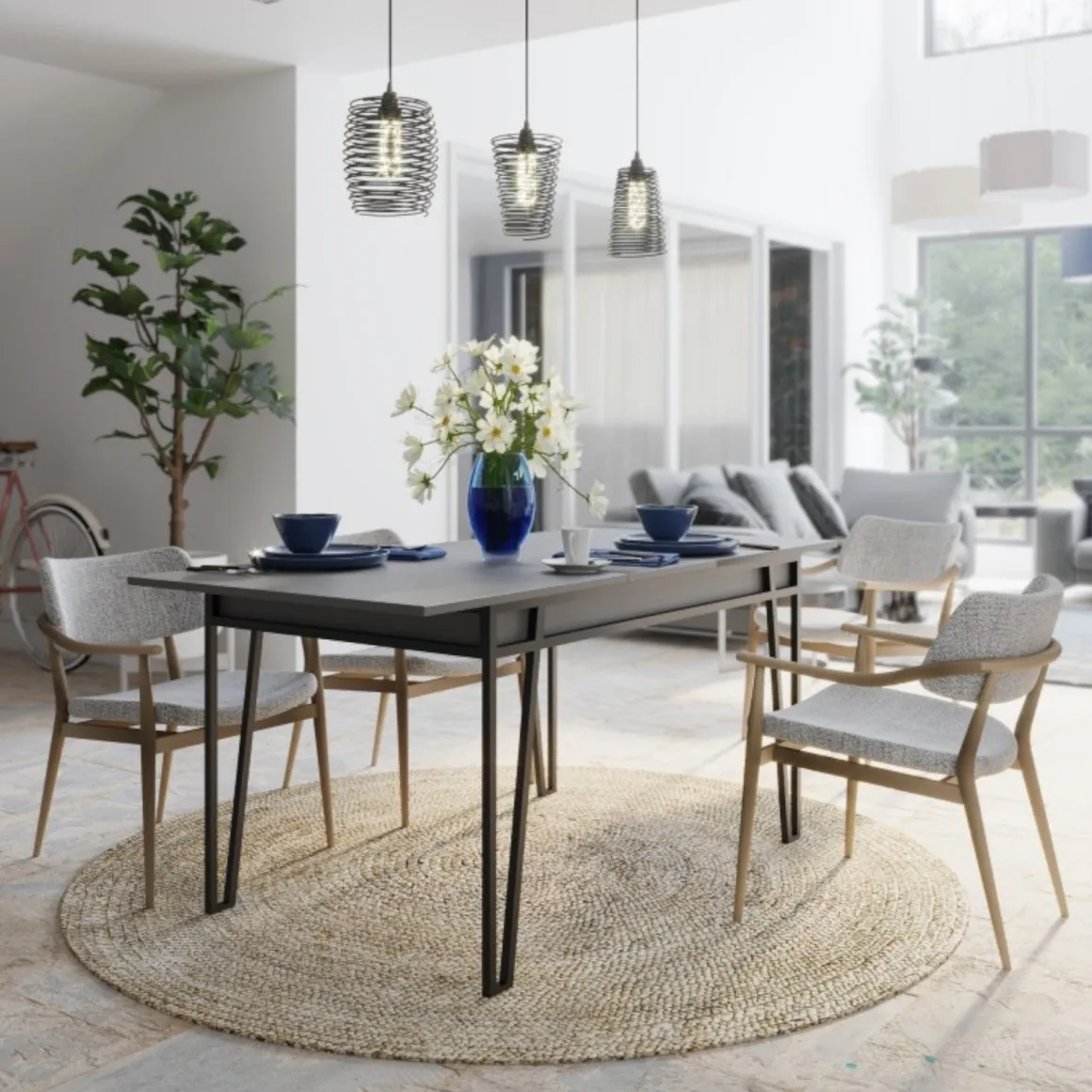 Tavoli Allungabili > Dmora Tavolo allungabile elegante 6-8 posti 170x80cm - Terralba Bianco