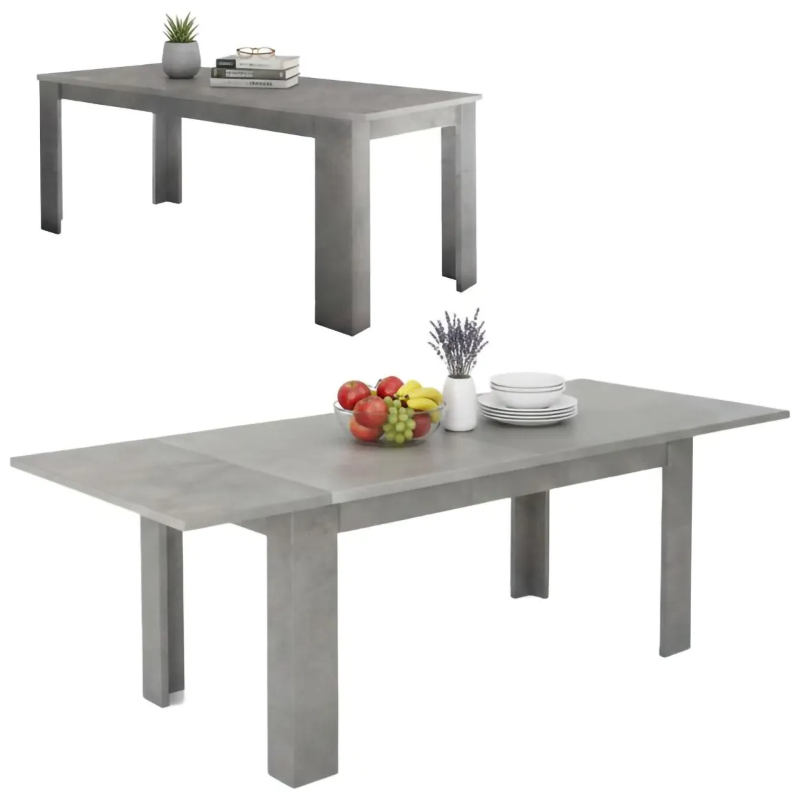 Tavolo allungabile grande 8-12 posti 160/210x90cm grigio - Agenore