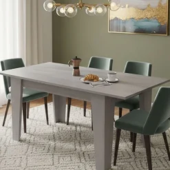 Tavoli Allungabili > Dmora Tavolo Allungabile Allungabile Meccanismo Estensione Allunga Centrale 200x90x75h cm, Lunghezza Massima 200 cm - Marene Grigio Cemento