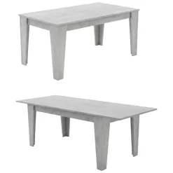 Tavoli Allungabili > Dmora Tavolo Allungabile Allungabile Meccanismo Estensione Allunga Centrale 220x90x75h cm, Lunghezza Massima 220 cm - Campora Grigio Cemento