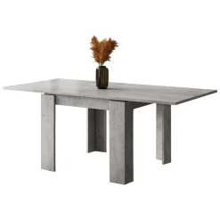 Tavolo Allungabile Grigio Cemento Allungabile Meccanismo Estensione a Libro 180x90x78h cm, Lunghezza Massima 180 cm - Popoli