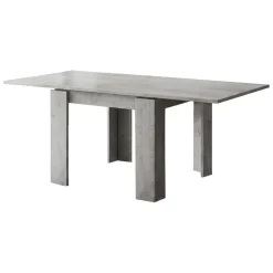 Tavolo Allungabile Grigio Cemento Allungabile Meccanismo Estensione a Libro 180x90x78h cm, Lunghezza Massima 180 cm - Popoli
