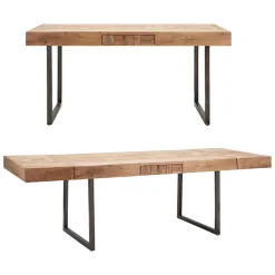Tavolo allungabile Hadid, 160x90 h77 cm, Marrone e Nero