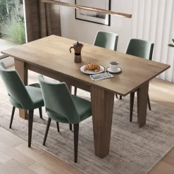 Tavoli Allungabili > Dmora Tavolo Allungabile Allungabile Meccanismo Estensione Allunga Centrale 200x88x78h cm, Lunghezza Massima 200 cm - Salmour Marrone Noce