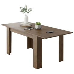 Tavolo Allungabile Marrone Noce Allungabile Meccanismo Estensione Allunga Centrale 200x90x75h cm, Lunghezza Massima 200 cm - Marene
