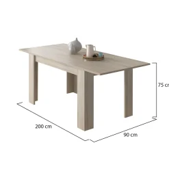 Tavoli Allungabili > Dmora Tavolo Allungabile Allungabile Meccanismo Estensione Allunga Centrale 200x90x75h cm, Lunghezza Massima 200 cm - Marene Marrone Olmo
