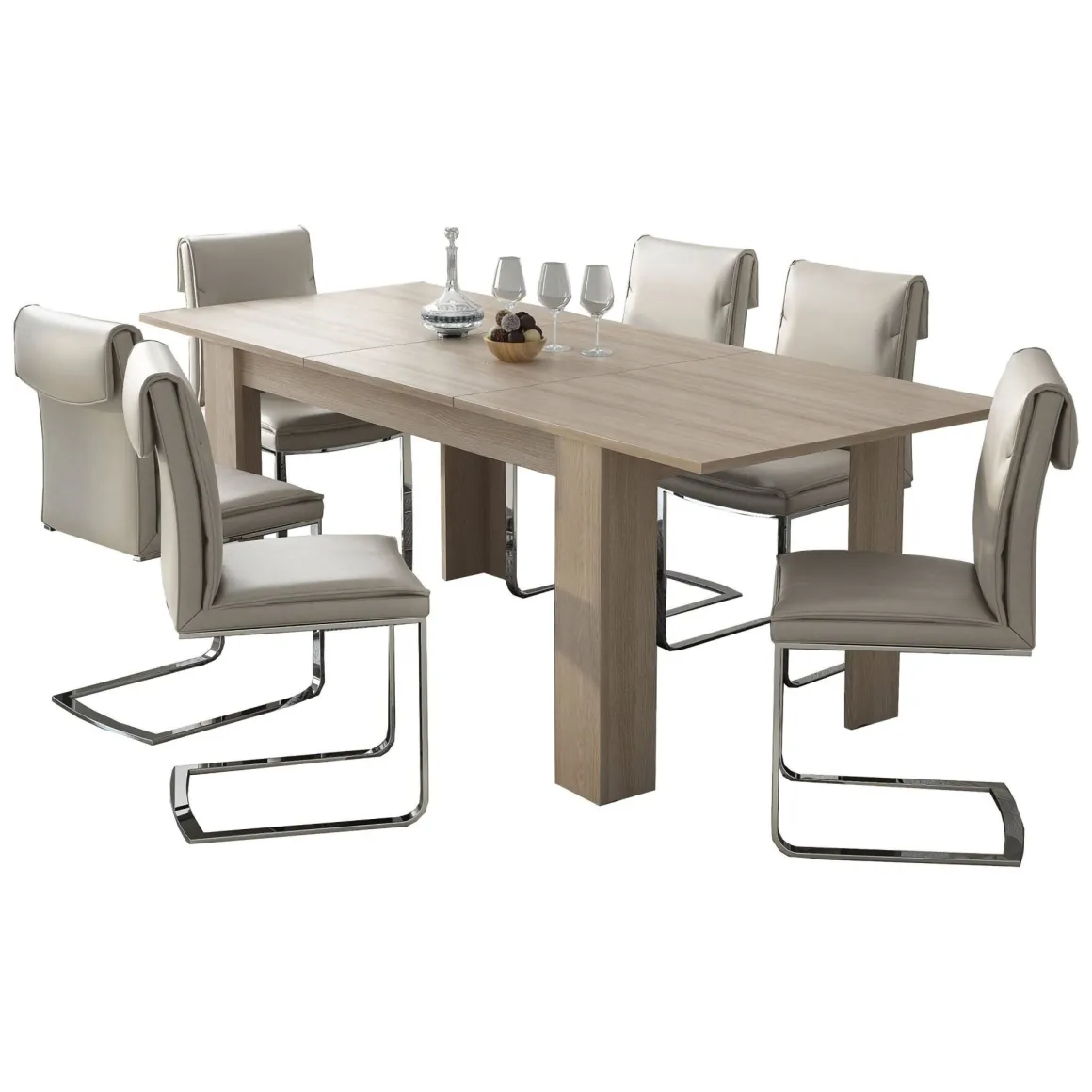 Tavolo Allungabile Marrone Olmo Allungabile Meccanismo Estensione Allunga Centrale 220x90x75h cm, Lunghezza Massima 220 cm - Campora