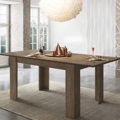 Tavolo Allungabile Marrone Rovere Allungabile Meccanismo Estensione Allunga Centrale 200x90x75h cm, Lunghezza Massima 200 cm - Marene